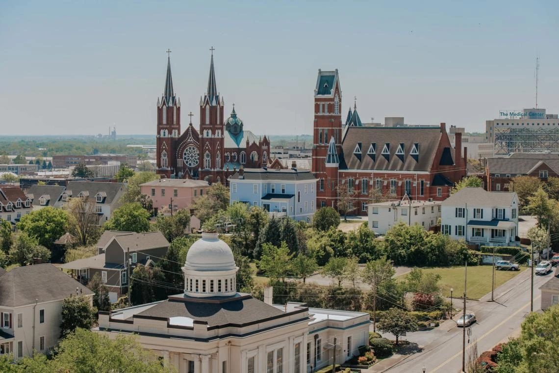 Beautiful Macon GA cityscape and community